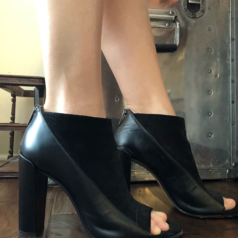 Vince Black Open-Toe Booties